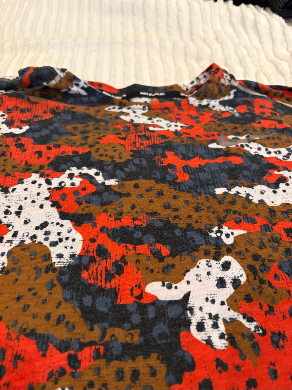 Nike Running Multicolor Camo Print and striped Dri-FIT Top